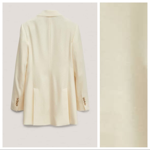 NWT. Massimo Dutti Ivory Wool Blazer. Size 4 - Picture 5 of 11